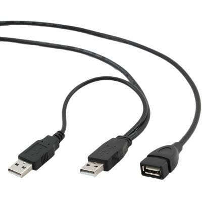 Фото - Кабель Gembird   USB - 2xUSB V 2.0 (F/M), 0.9 м, чорний  C (CCP-USB22-AMAF-3)
