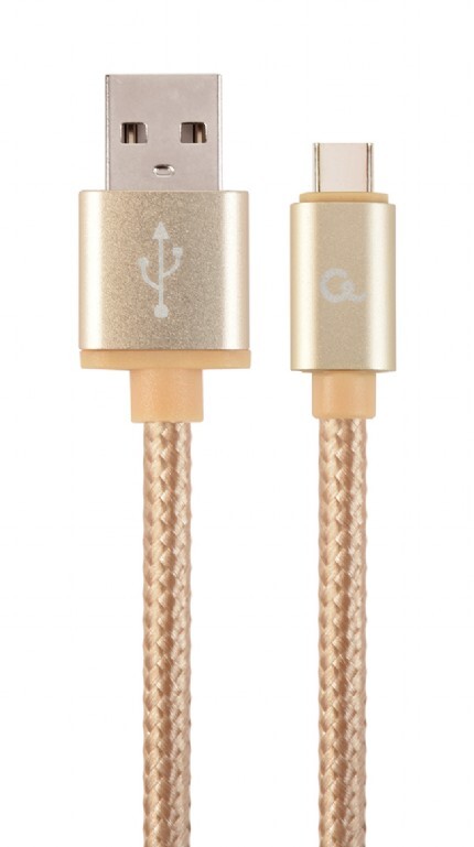 Кабель Cablexpert USB - USB Type-C V 2.0 (M/M), 1.8 м, золотистый (CCB-mUSB2B-AMCM-6-G)