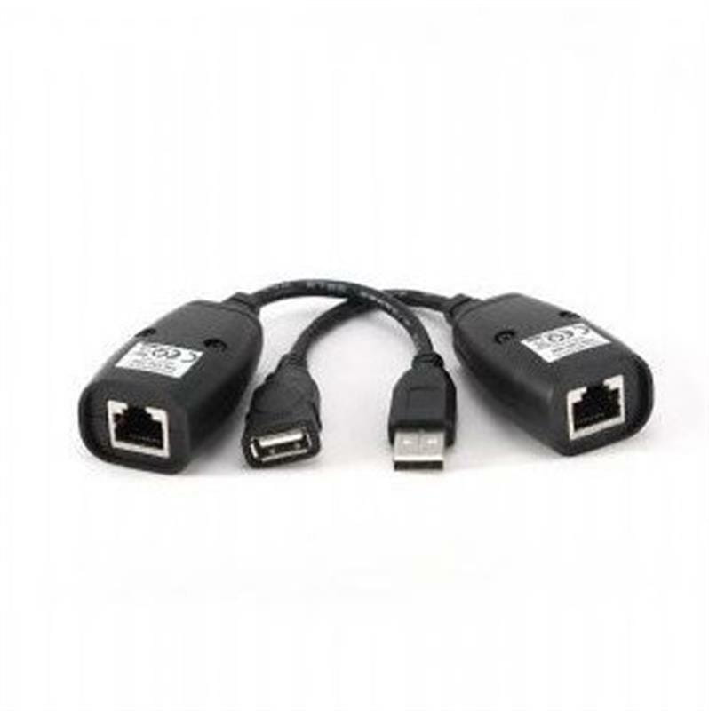Кабель Cablexpert USB - RJ-45 (M/F), подовжувач USB 2.0 по кручений парі, до 30 м, чорний (UAE-30M)