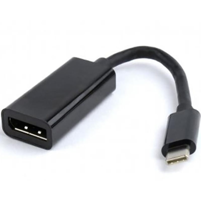 Адаптер Cablexpert USB Type-C - DisplayPort (M/F), 0.15 м, чорний (A-CM-DPF-01)