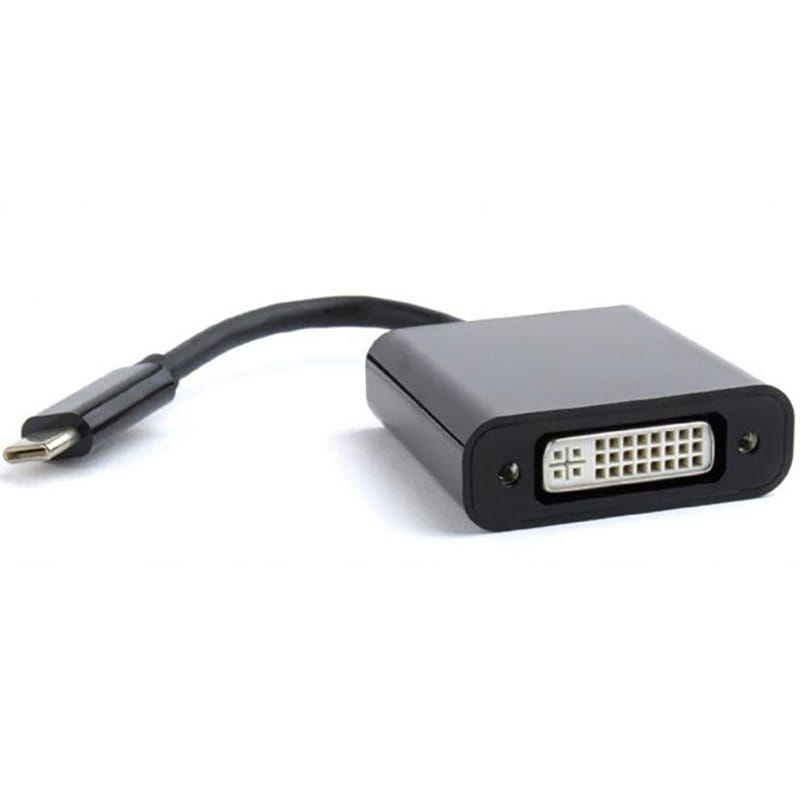 Адаптер Cablexpert USB Type-C - DVI (M/F), 0.15 м, чорний (A-CM-DVIF-01)