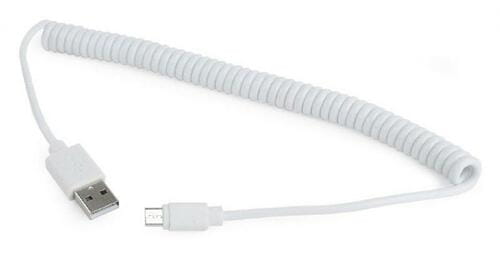 Фото - Кабель Cablexpert   USB - micro USB V 2.0 , 1.8 м, спіральний, білий (C (M/M)