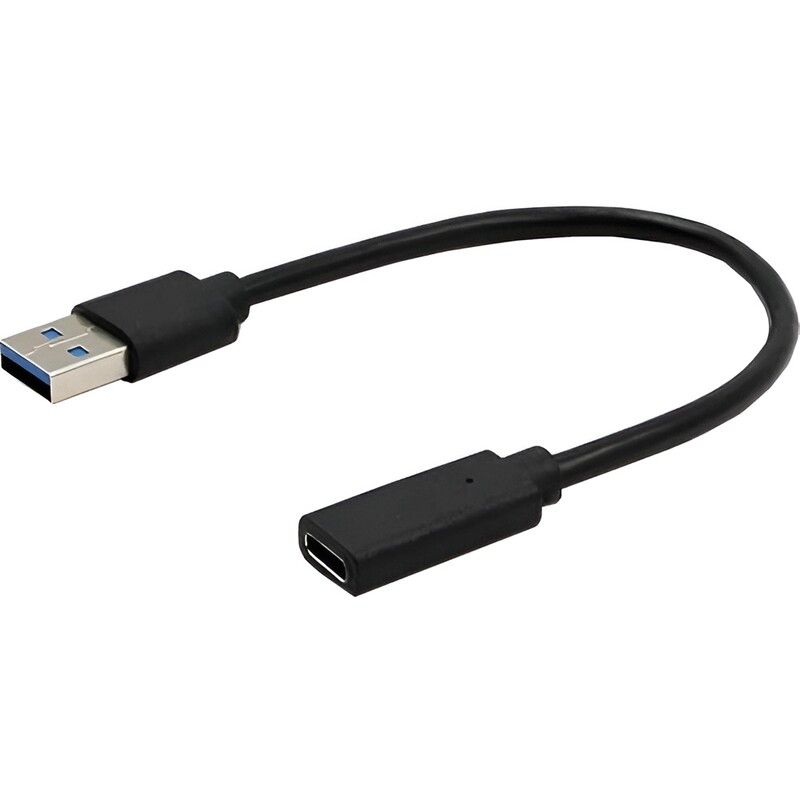 Адаптер Cablexpert USB - USB Type-C V 3.0 (M/F), 0.1 м, чорний (A-USB3-AMCF-01)