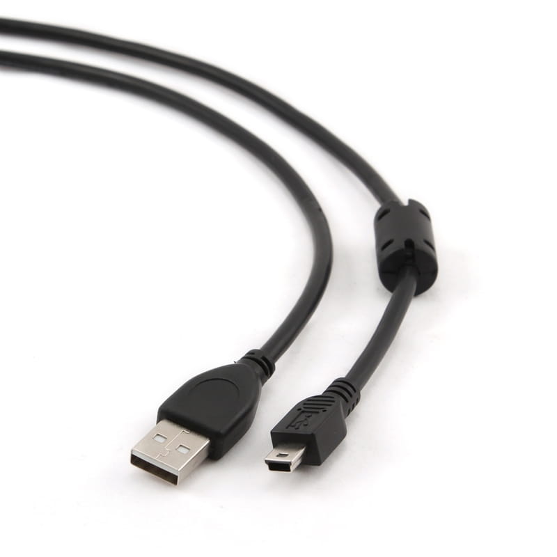 Кабель Cablexpert Premium USB - mini USB V 2.0 (M/M), феррит, 1.8 м, черный (CCF-USB2-AM5P-6)