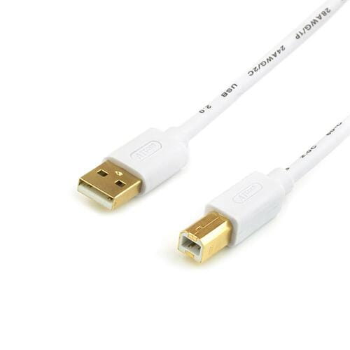 Photos - Cable (video, audio, USB) ATCOM Кабель  USB - USB Type-B V 2.0 (M/M), 1.8 м, білий  13423 (13423)
