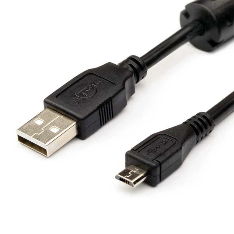 Кабель Atcom USB - micro USB V 2.0 (M/M), 1.8 м, чорний (9175) пакет