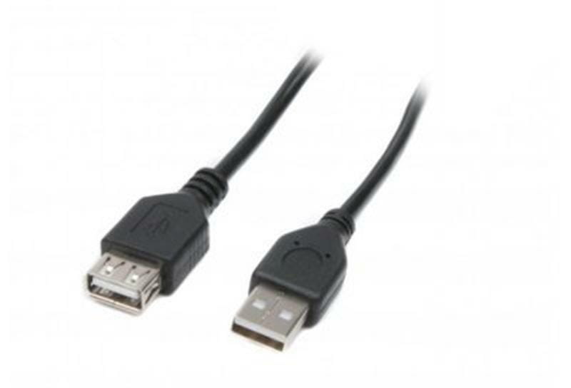 Кабель Maxxter USB - USB V 2.0 (M/F), 1.8 м, черный (U-AMAF-6)
