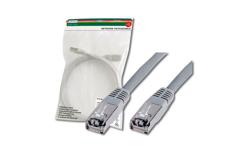Патч-корд DIGITUS cat.5e,SF-UTP,3м,AWG 26/7, сірого кольору (DK-1531-030)