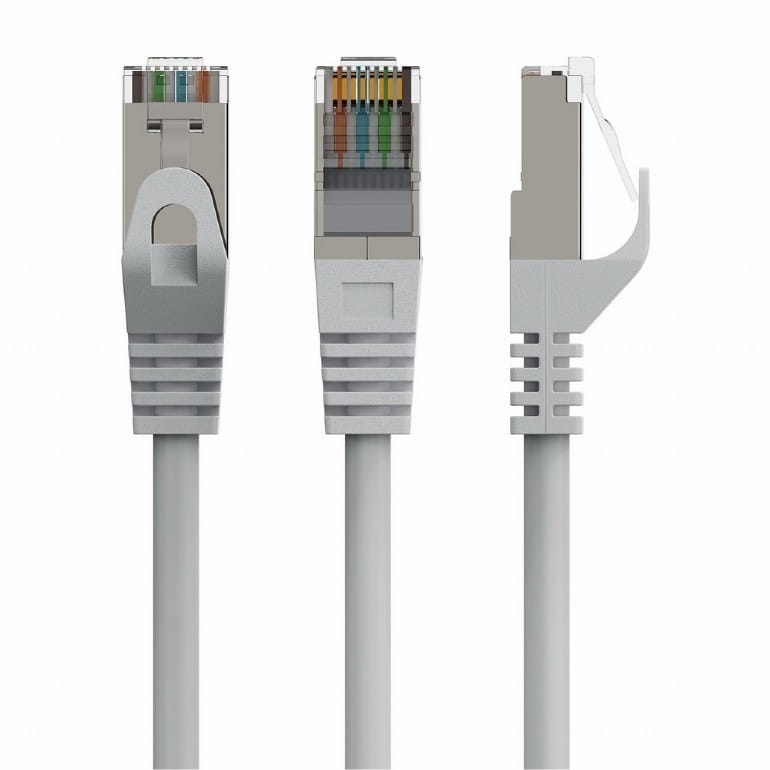 Патч-корд Cablexpert (PP6-0.25M) FTP, літий, 50u "штекер із засувкою, 0.25 м, сірий