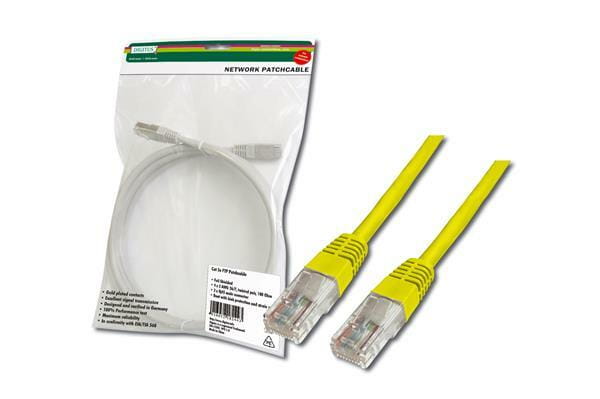 Патч-корд Digitus cat.5e, UTP, 3м, AWG 26/7, жовтий (DK-1511-030/Y)