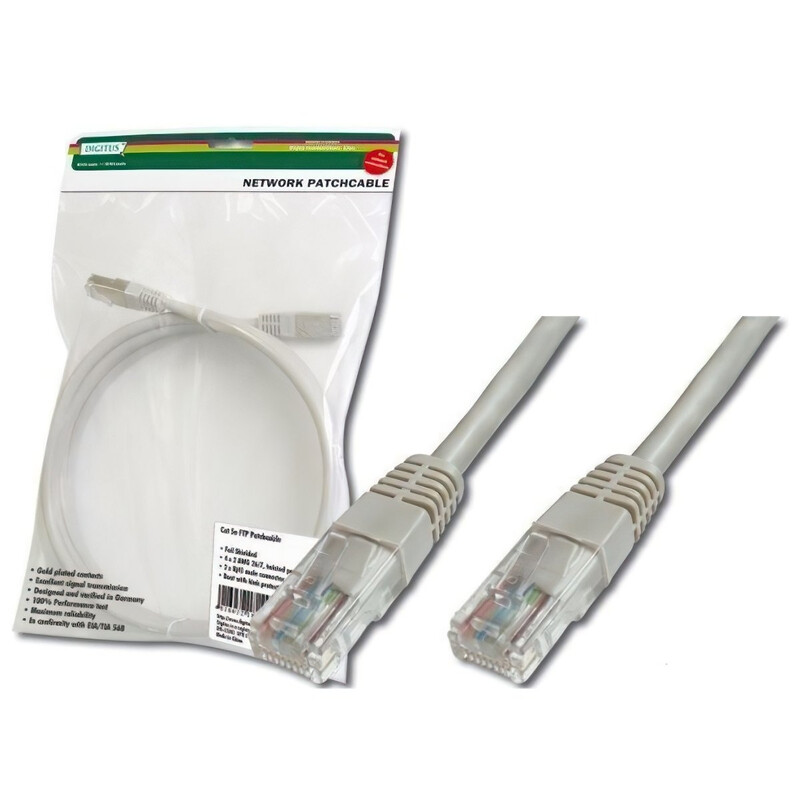 Патч-корд Digitus (DK-1511-200) cat.5e, U/UTP, 20 м, AWG 26/7, PVC, сірий