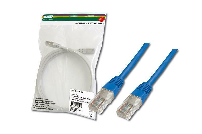 Патч-корд Digitus (DK-1511-050/B) cat.5e, UTP, 5м, AWG 26/7, синій