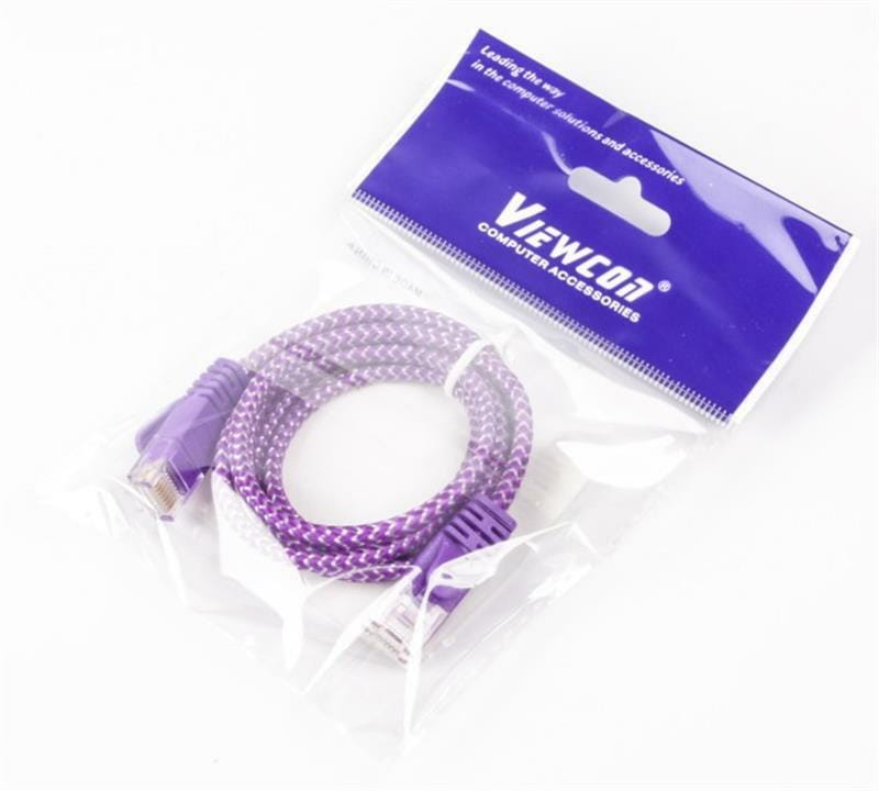 Патч-корд UTP Viewcon (NL009) cat.6, литой, медь, 1м, фиолетовый