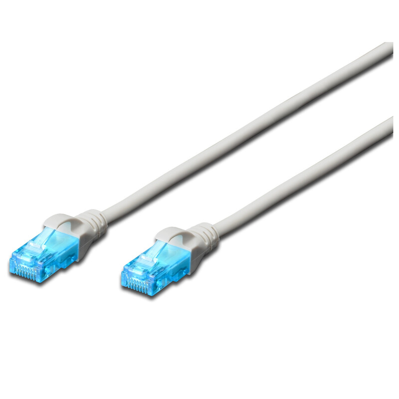 Патч-корд Digitus (DK-1512-030) cat.5e, UTP, 3 м, AWG 26/7, CCA, PVC, сірий
