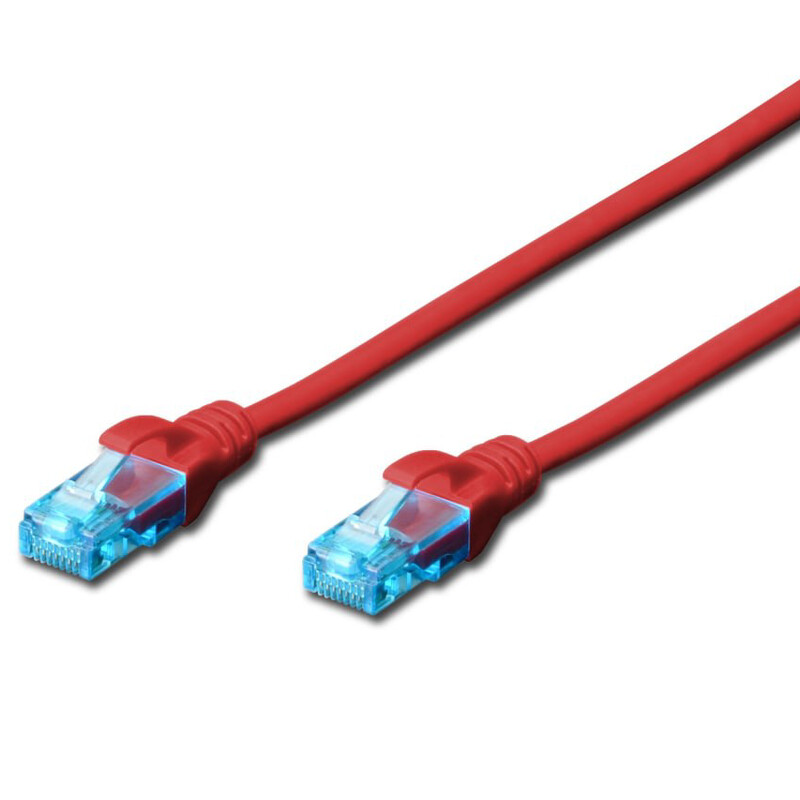 Патч-корд Digitus (DK-1512-050/R) cat.5e, UTP, 5 м, AWG 26/7, CCA, PVC, червоний