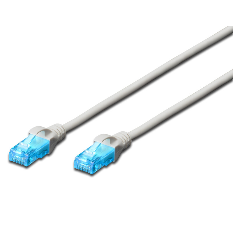 Патч-корд Digitus (DK-1512-200) cat.5e, U/UTP, 20 м, AWG 26/7, CCA, PVC, сірий