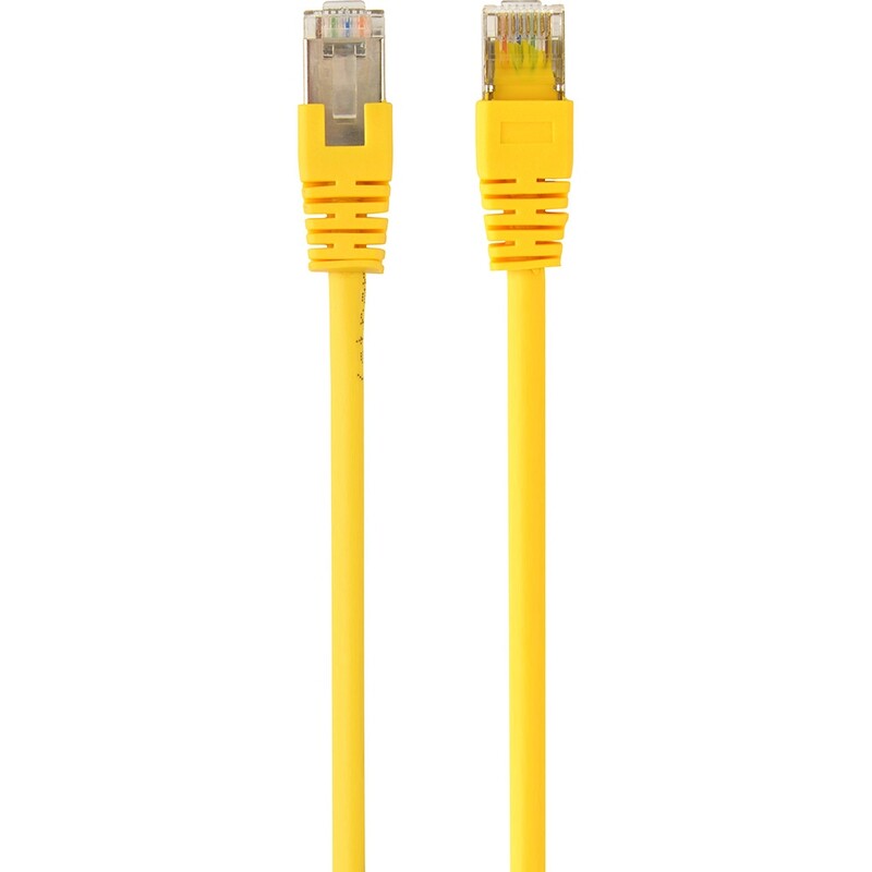 Патч-корд FTP Cablexpert (PP6-1M/Y) cat.6, литий, 50u штекер із засувкою, 1м, жовтий