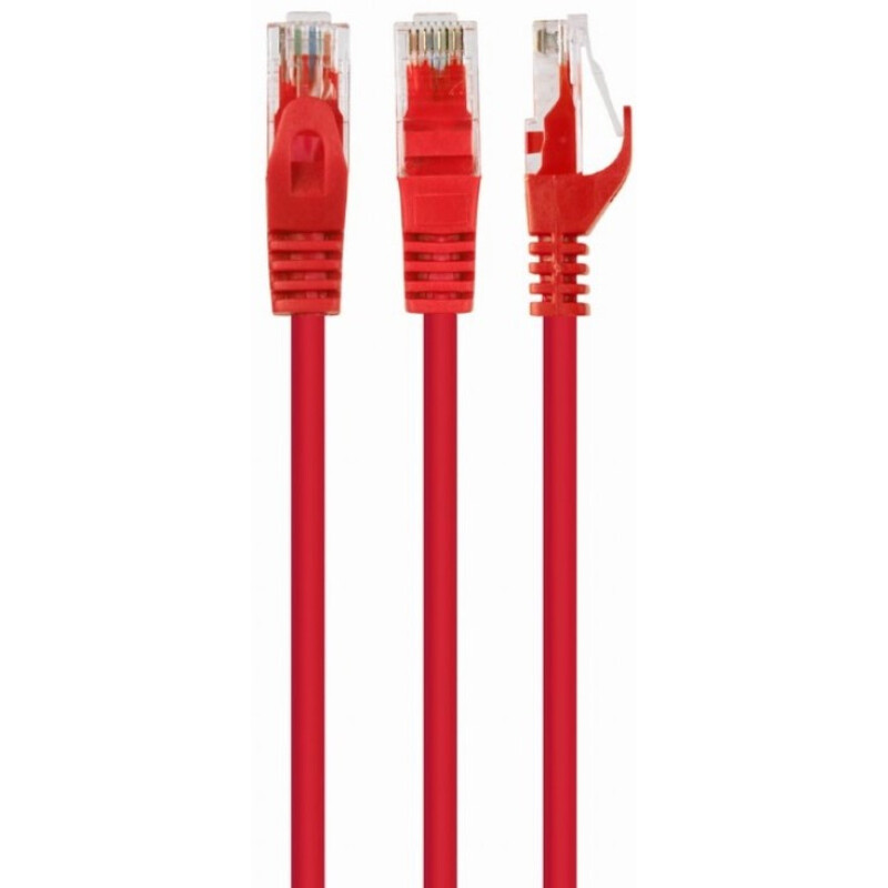 Патч-корд UTP Cablexpert (PP6U-0.25M/R) cat.6, літий, 50u штекер із засувкою, 0.25 м, червоний