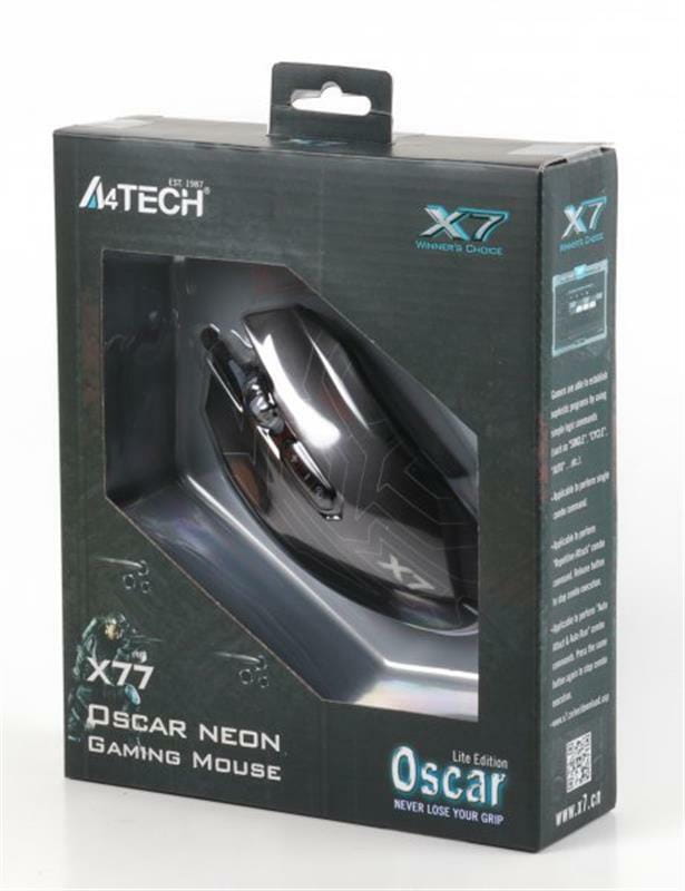 Мышь A4Tech X77 Oscar Neon Black