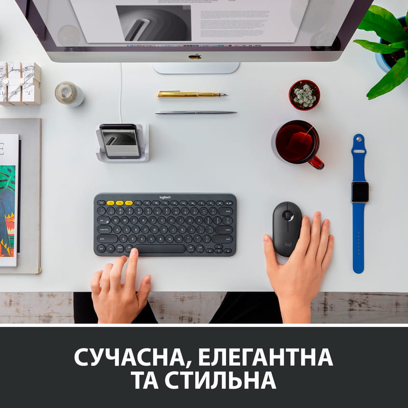 Мышь беспроводная Logitech Pebble M350 (910-005718) Black USB