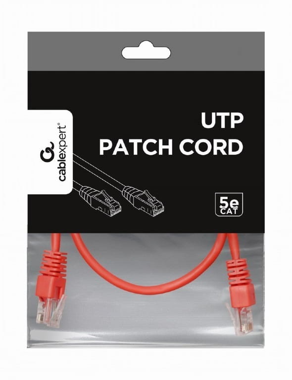 Патч-корд UTP Cablexpert (PP12-0.5M/R) литой, 50u "штекер с защелкой, 0.5 м, красный