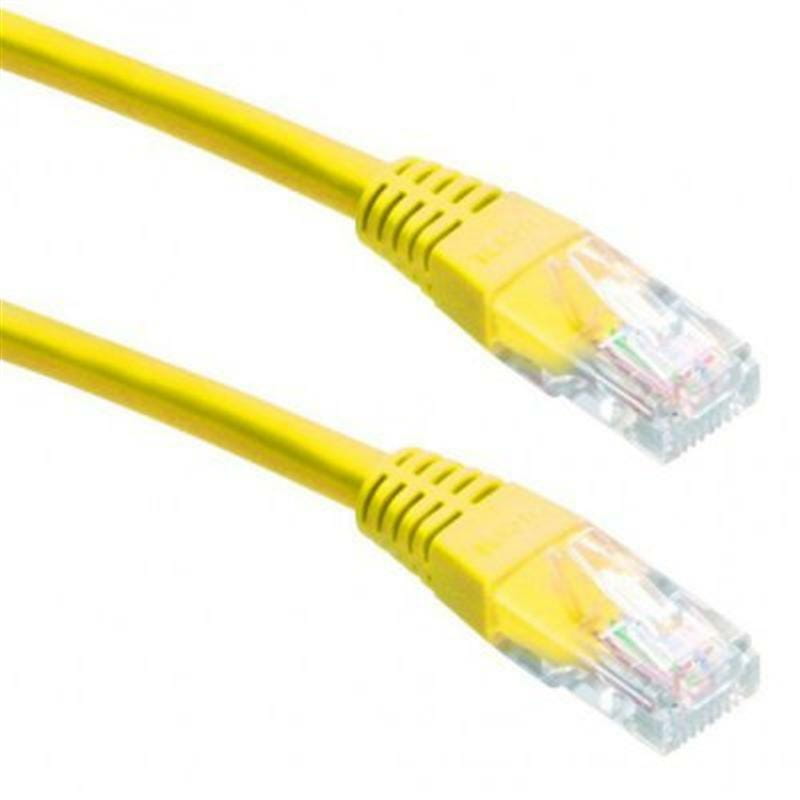 Патч-корд UTP Cablexpert (PP12-0.5M/Y) літий, 50u "штекер із засувкою, 0.5 м, жовтий
