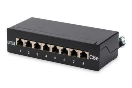 Патч-панель Digitus (DN-10001) 19" 1U, 8 порта, Cat.5e STP