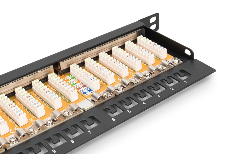 Патч-панель Digitus (DN-91624S-SL-SH) 19" 0.5U, 24 порта, Cat.6 STP в сборе