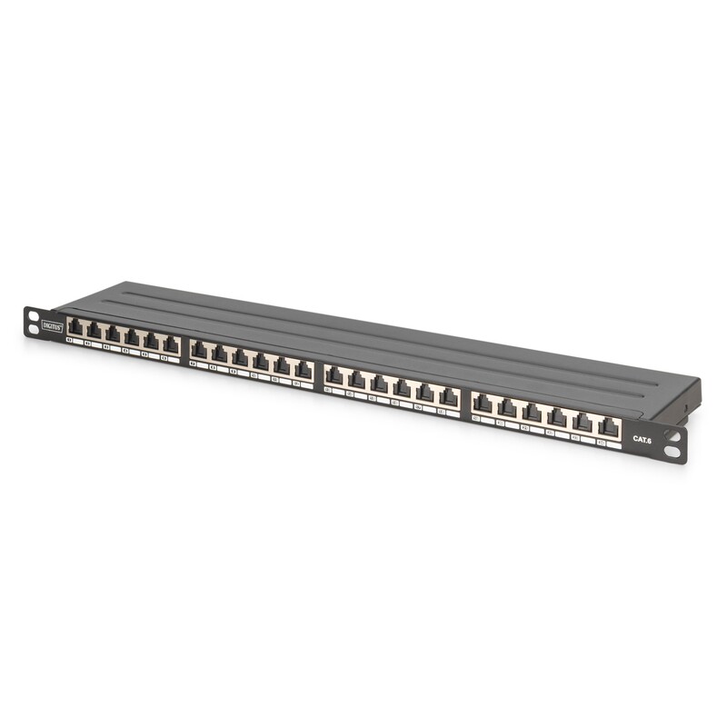 Патч-панель Digitus (DN-91624S-SL-SH) 19" 0.5U, 24 порта, Cat.6 STP в сборе