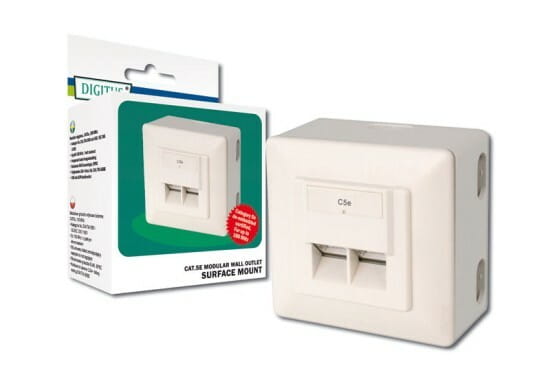 Настенная розетка DIGITUS cat. 5e, 2xRJ45, 8P8C (DN-9002-N)