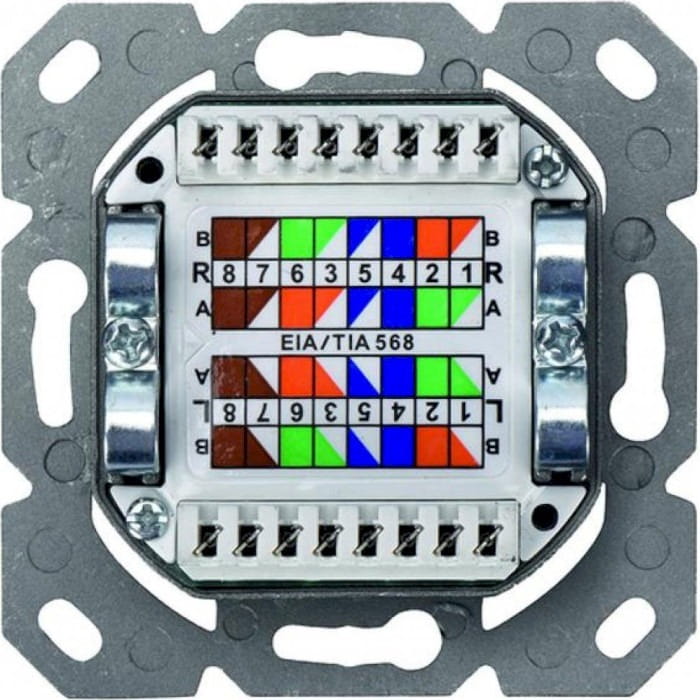 Настінна розетка DIGITUS cat. 5e, 2xRJ45, 8P8C (DN-9002-N)