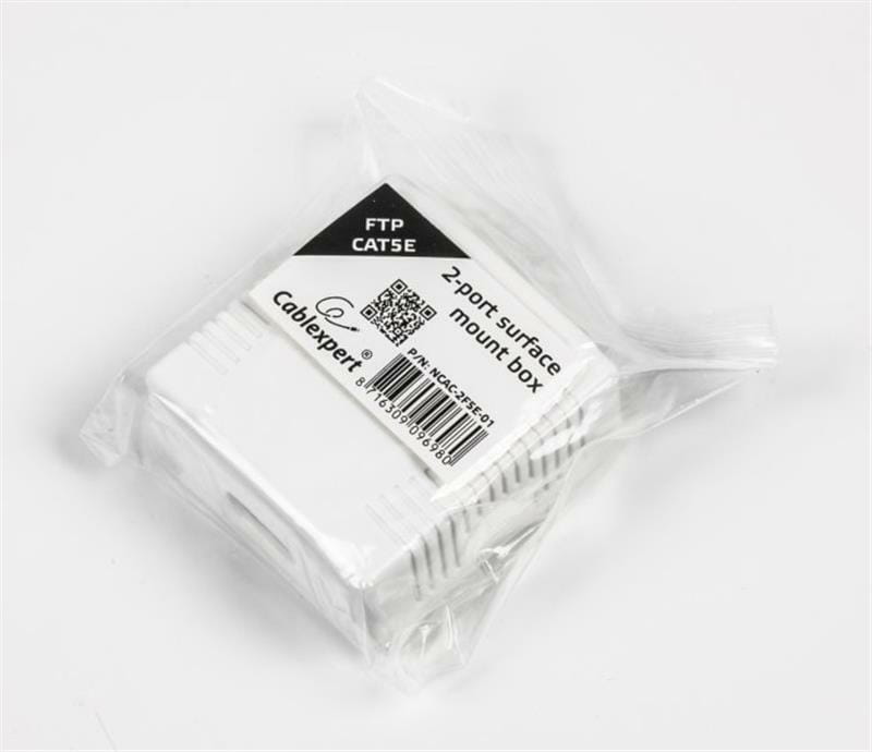 Розетка Cablexpert (NCAC-2F5E-01) 2хRJ-45, Cat5Е, внешняя, белый