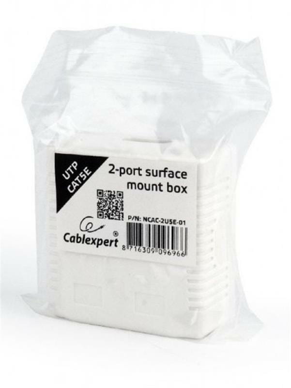 Розетка Cablexpert (NCAC-2U6-01) 2хRJ-45, Cat6, внешняя, белый
