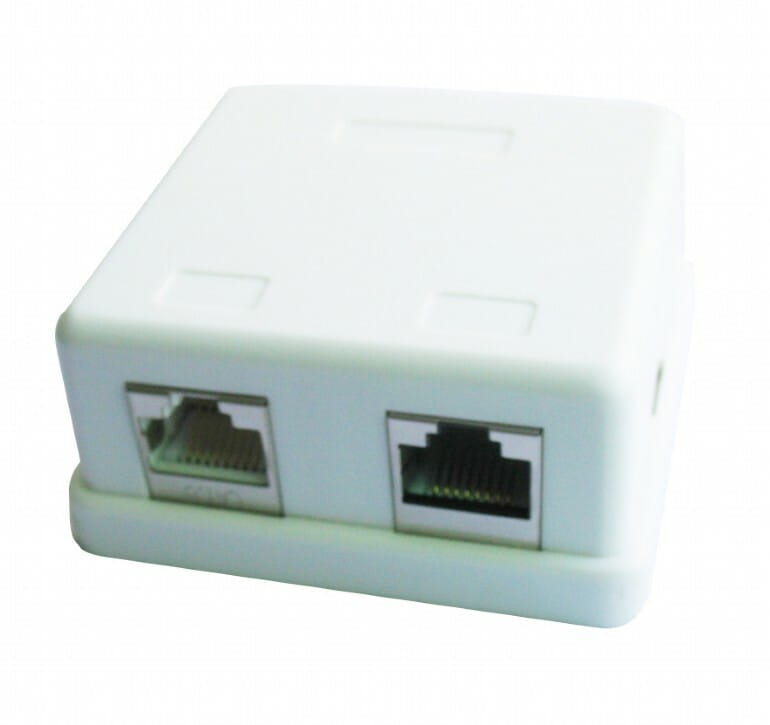 Розетка Cablexpert (NCAC-HS-SMB2) 2хRJ-45, Cat5Е, внешняя, белый