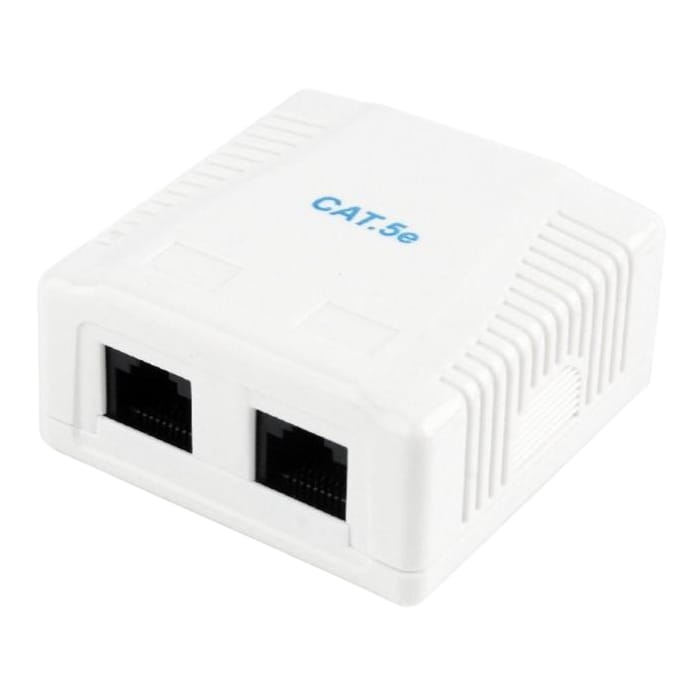 Розетка Cablexpert (NCAC-2U5E-01) 2хRJ-45, Cat5Е, зовнішня, біла
