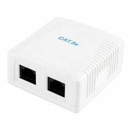 Розетка Cablexpert (NCAC-2U5E-01) 2хRJ-45, Cat5Е, зовнішня, біла