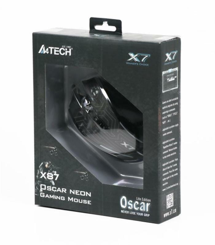 Мышь A4Tech X87 Oscar Neon Black USB