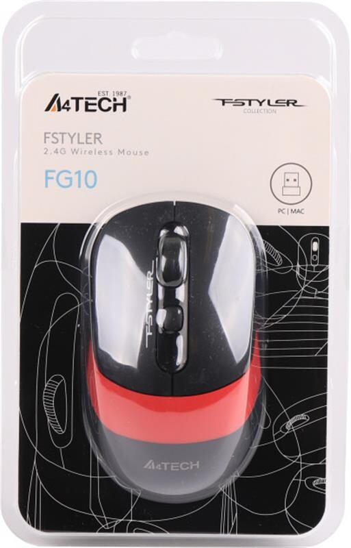 Мышь беспроводная A4Tech FG10 Black/Red USB
