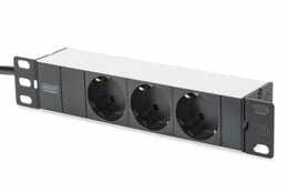 Блок розеток Digitus 10" 1U 16A, 230V, 3xSchuko, вилка Shuko (DN-95411)