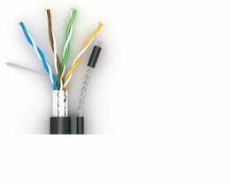 Кабель для внешней прокладки Atcom (13760) FTP, CAT5е, 4х2х0,5 мм, CCA, бухта 305 м, с тросом 1.2 мм