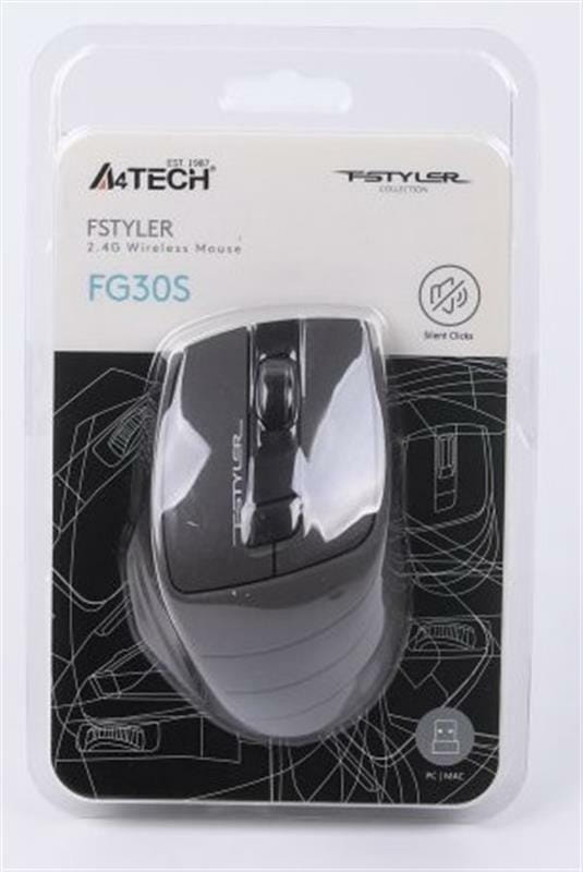 Мышь беспроводная A4Tech FG30S Grey/Black