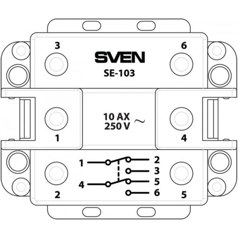 Выключатель SVEN Home SE-103 проходной двухполюсный одинарный скрытого типа белый
