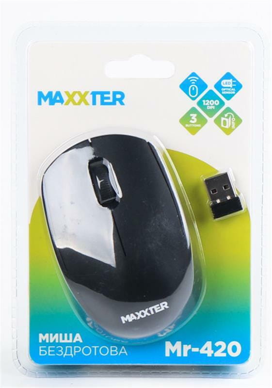 Мышь беспроводная Maxxter Mr-420 Black