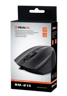 Мишка REAL-EL RM-213 Black USB