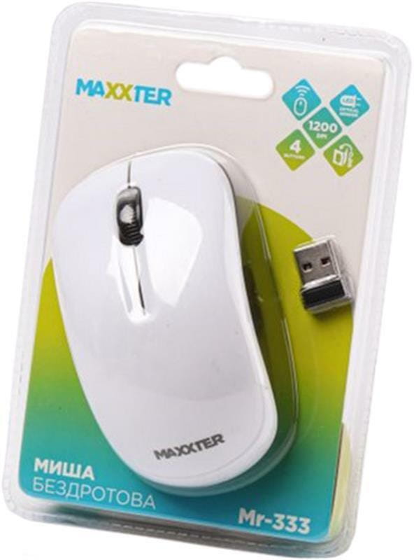 Мышь беспроводная Maxxter Mr-333-W White USB