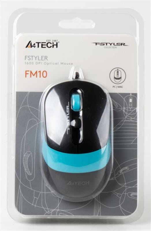 Мышь A4Tech FM10 Black/Blue