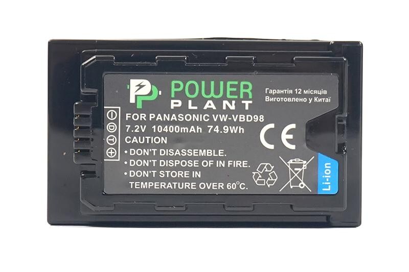 Аккумулятор PowerPlant Panasonic VW-VBD98 10400mAh (CB970100)