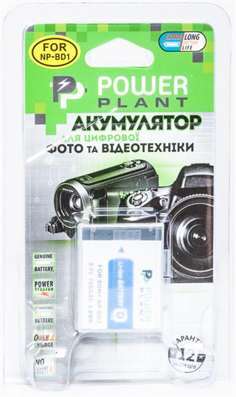 Аккумулятор PowerPlant Sony NP-BD1, NP-FD1 750mAh (DV00DV1204)