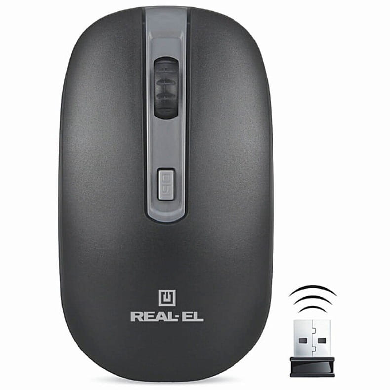 Мышь беспроводная REAL-EL RM-303 Black/Grey