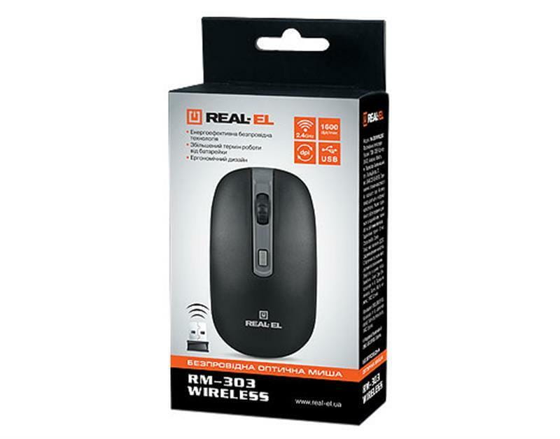 Мышь беспроводная REAL-EL RM-301 Wireless Black